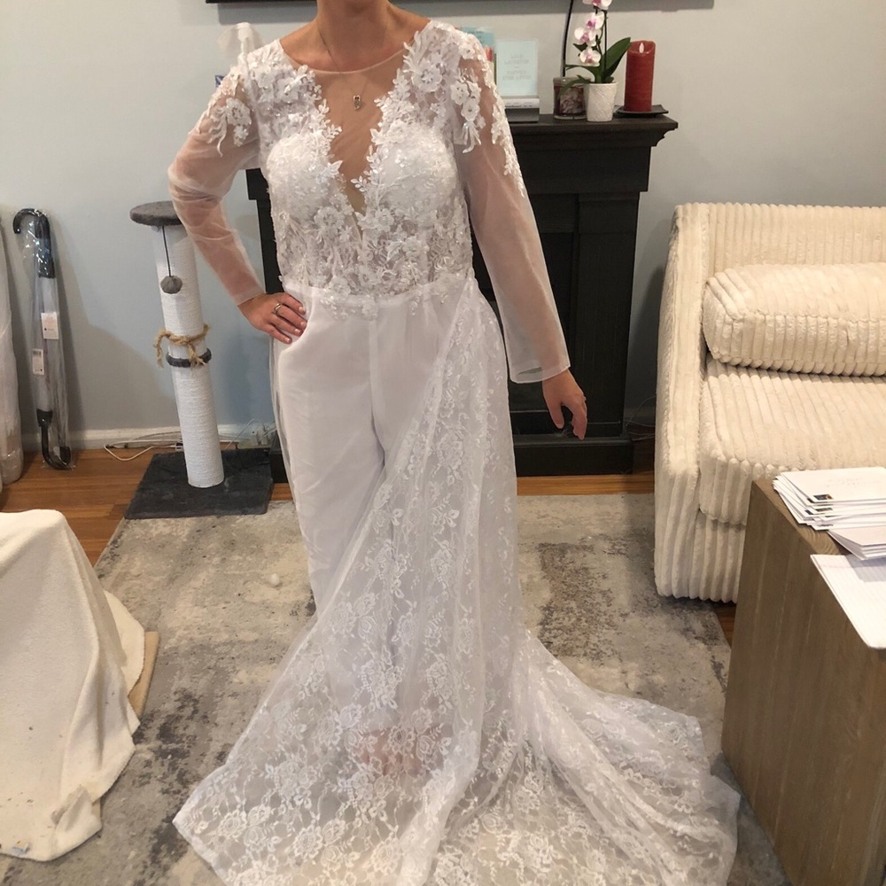Elegant White Lace Gown